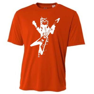 Cat Playing Guitar Musician Cat Lover Great Cooling Performance Crew T-Shirt