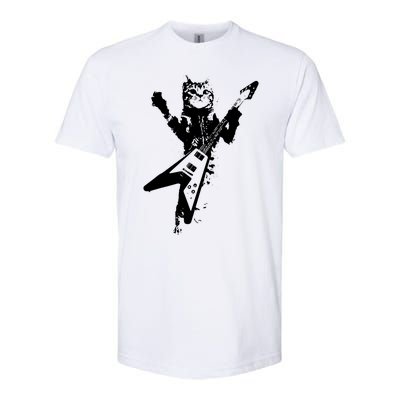 Cat Playing Guitar Musician Cat Lover Great Softstyle CVC T-Shirt