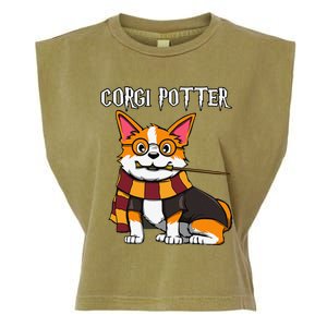 Corgi Potter Gift For Corgi Lovers Funny Pawter Dog Garment-Dyed Women's Muscle Tee