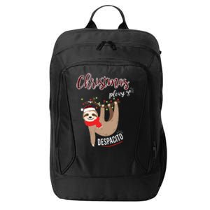 Christmas Please Go Sloth Merry Slothmas Gift City Backpack