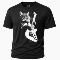 Cat Playing Guitar Cooling Performance Crew T-Shirt