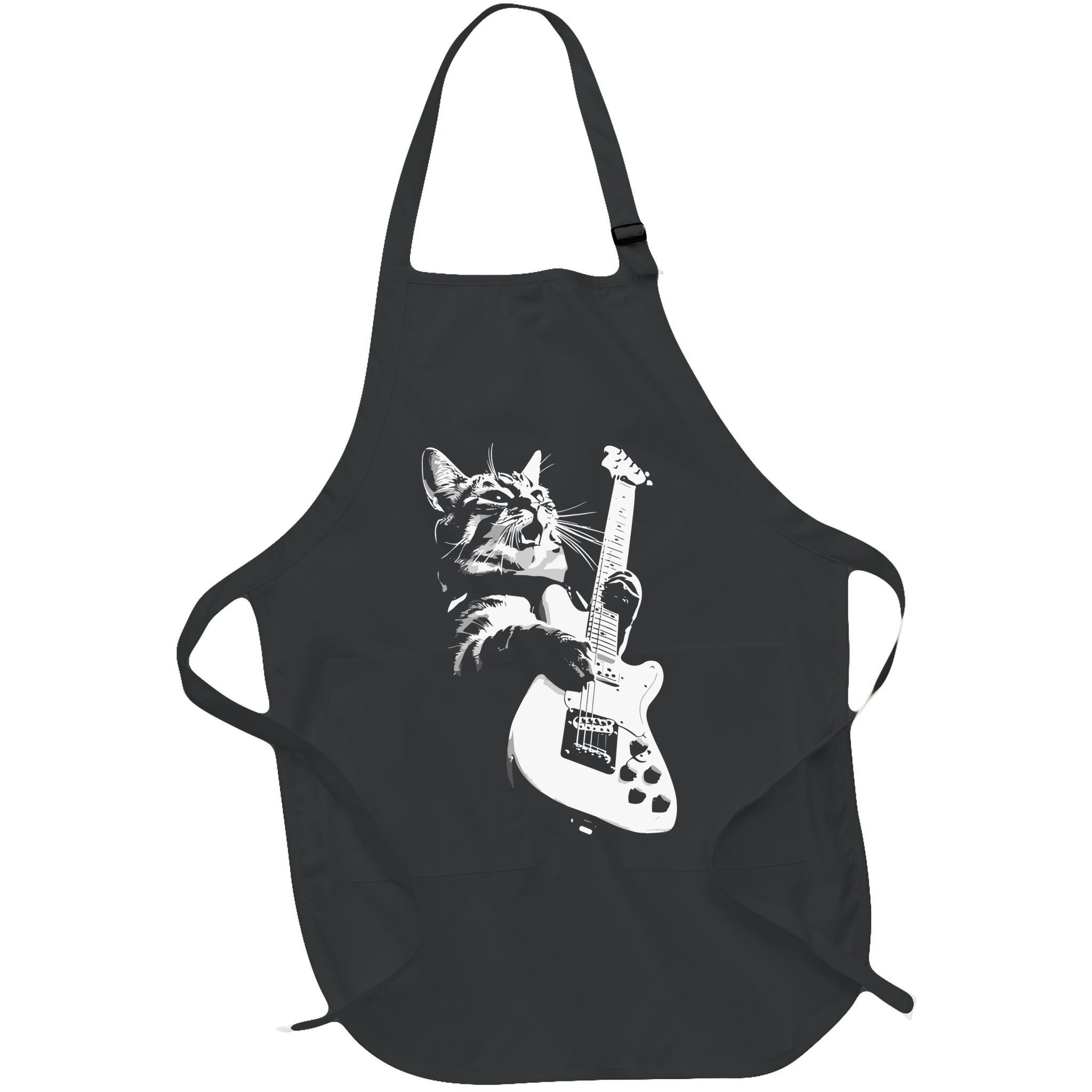 Cat Playing Guitar Apron