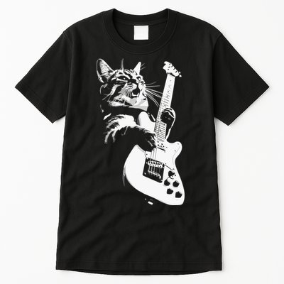 Cat Playing Guitar Tall T-Shirt