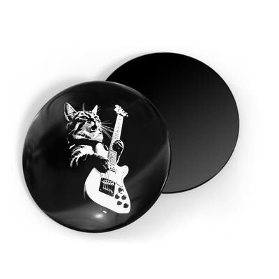 Cat Playing Guitar Magnet