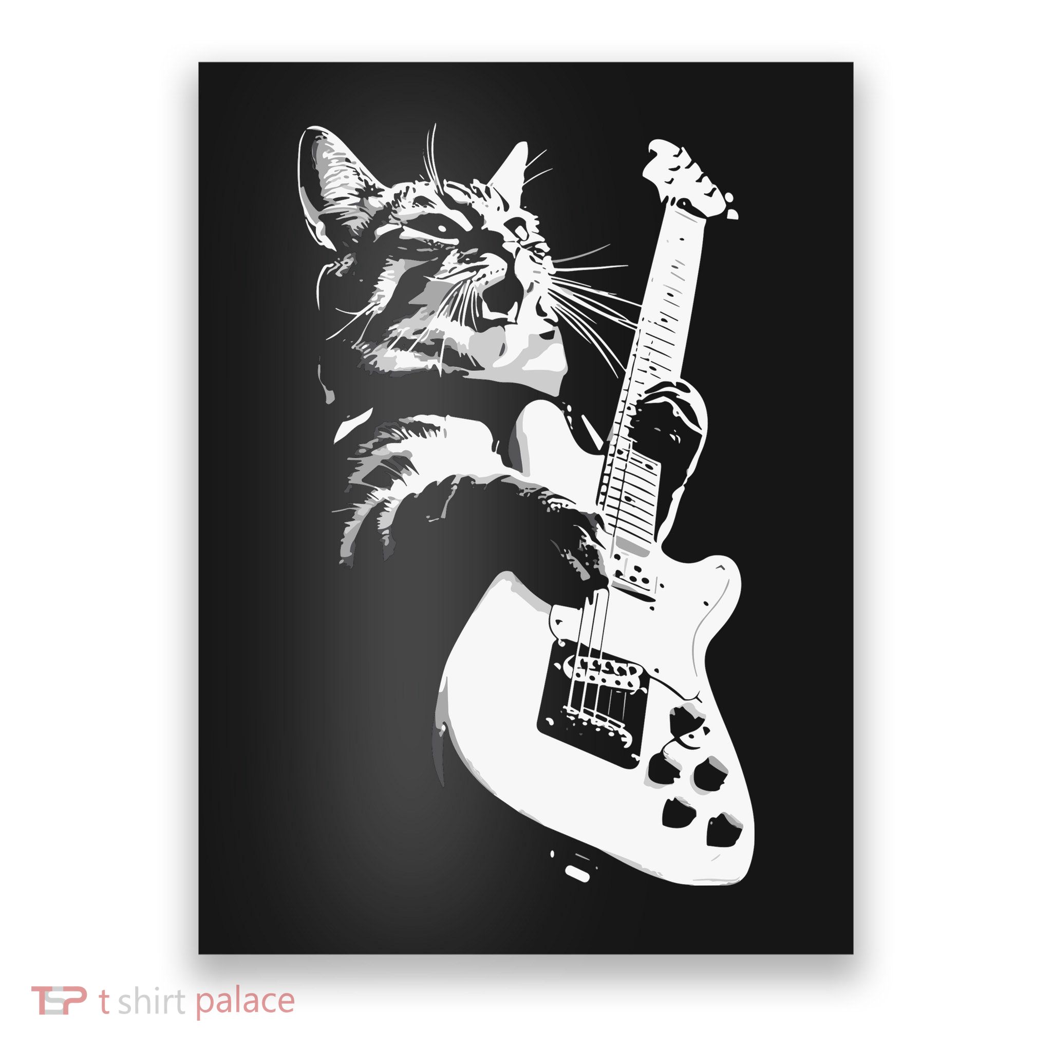 Cat Playing Guitar Poster