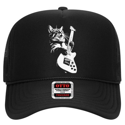 Cat Playing Guitar Trucker Hat