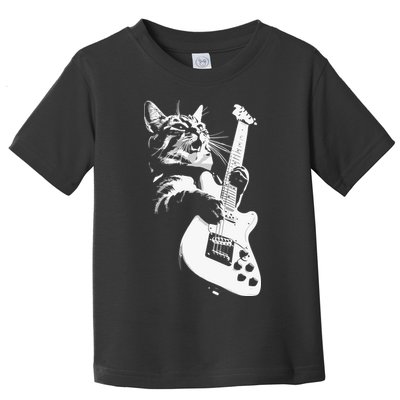 Cat Playing Guitar Toddler T-Shirt