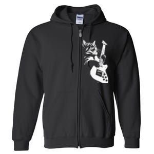 Cat Playing Guitar Full Zip Hoodie