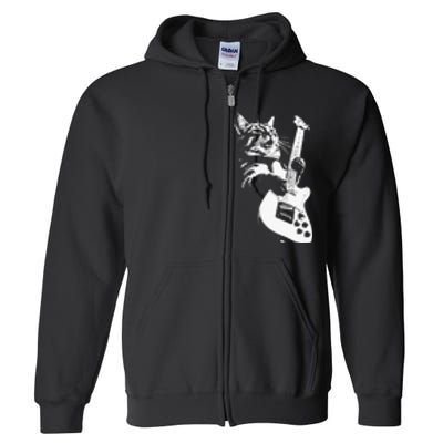 Cat Playing Guitar Full Zip Hoodie