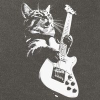 Cat Playing Guitar Cotton Canvas Backpack