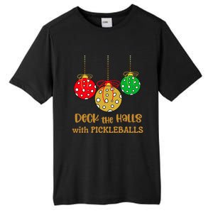 Christmas Pickleball Great Gift Deck The Halls With Pickleballs Gift Tall Fusion ChromaSoft Performance T-Shirt