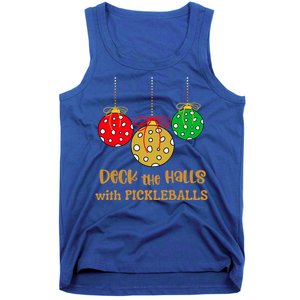 Christmas Pickleball Great Gift Deck The Halls With Pickleballs Gift Tank Top