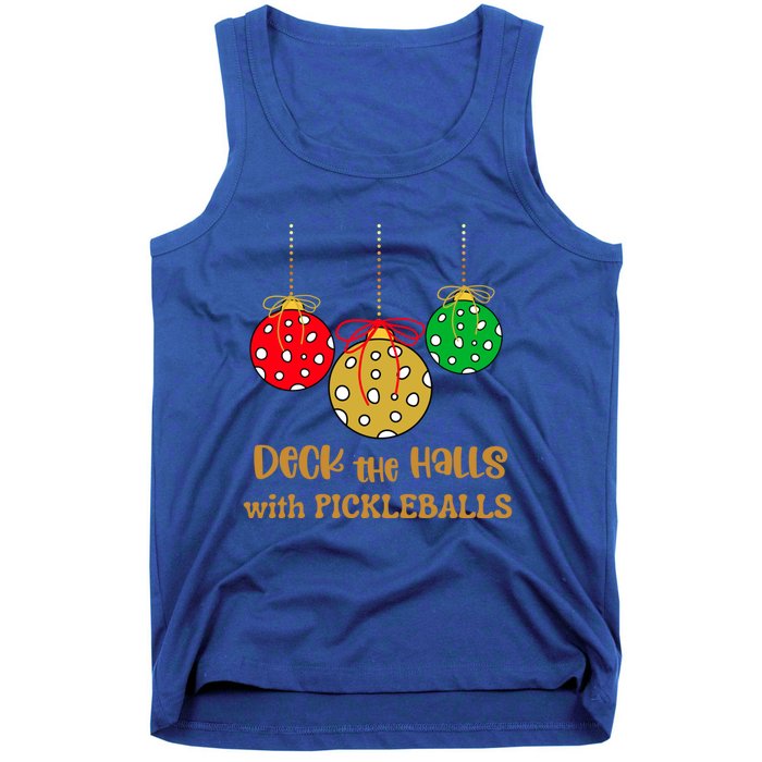 Christmas Pickleball Great Gift Deck The Halls With Pickleballs Gift Tank Top