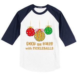 Christmas Pickleball Great Gift Deck The Halls With Pickleballs Gift Baseball Sleeve Shirt