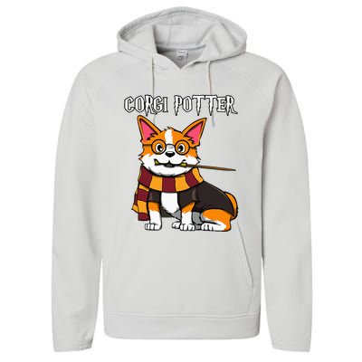 Corgi Potter Gift For Corgi Lovers Performance Fleece Hoodie