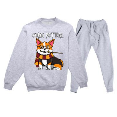 Corgi Potter Gift For Corgi Lovers Premium Crewneck Sweatsuit Set