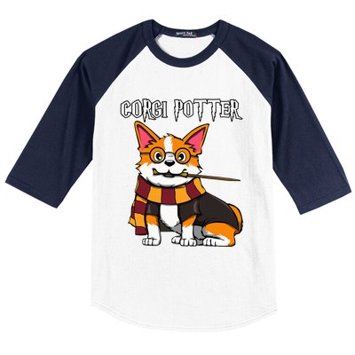 Corgi Potter Gift For Corgi Lovers Baseball Sleeve Shirt