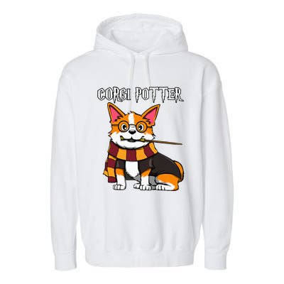 Corgi Potter Gift For Corgi Lovers Garment-Dyed Fleece Hoodie