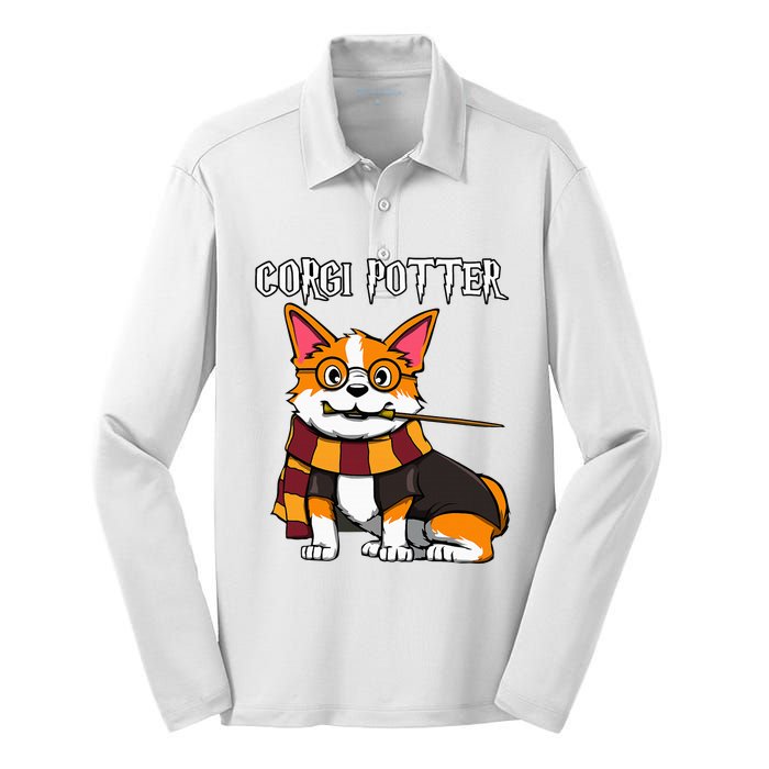 Corgi Potter Gift For Corgi Lovers Silk Touch Performance Long Sleeve Polo