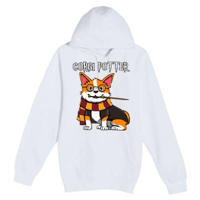 Corgi Potter Gift For Corgi Lovers Premium Pullover Hoodie