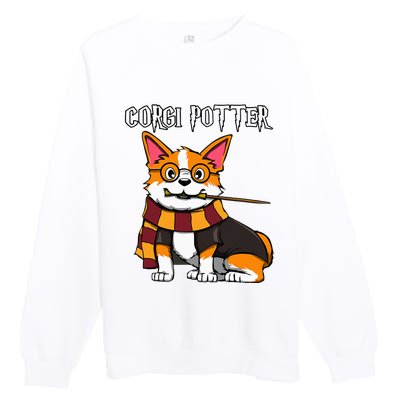 Corgi Potter Gift For Corgi Lovers Premium Crewneck Sweatshirt