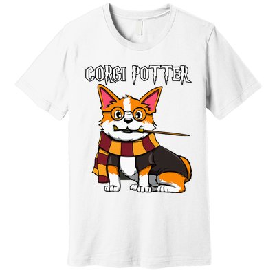 Corgi Potter Gift For Corgi Lovers Premium T-Shirt