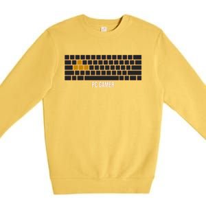 Cool Pc Gamer Computer Gaming Keyboard Wasd Rpg Fps Meaningful Gift Premium Crewneck Sweatshirt