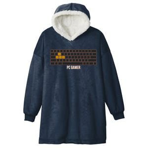 Cool Pc Gamer Computer Gaming Keyboard Wasd Rpg Fps Meaningful Gift Hooded Wearable Blanket