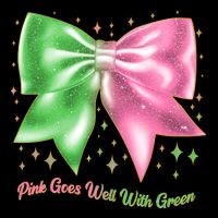 Cute Pink Goes Well With Green Ribbon Bow 16 in Basic Backpack