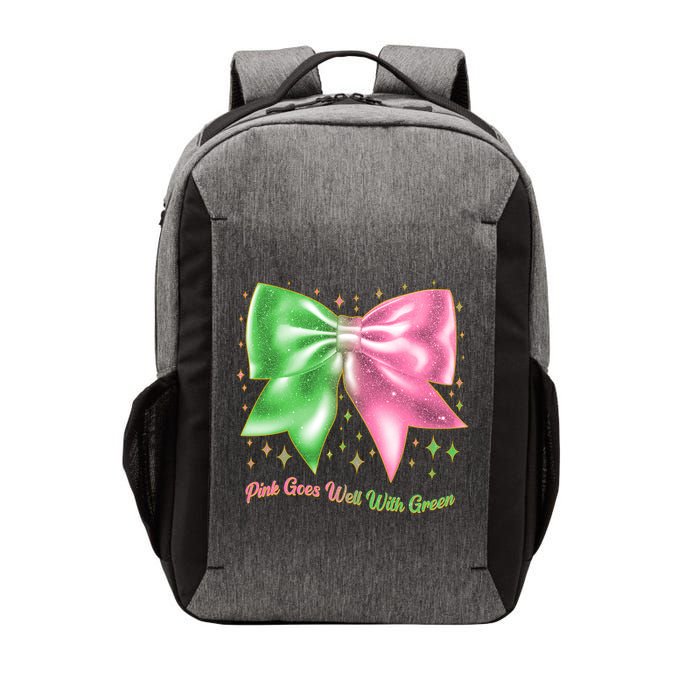 Cute Pink Goes Well With Green Ribbon Bow Vector Backpack