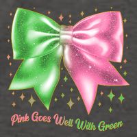 Cute Pink Goes Well With Green Ribbon Bow Vector Backpack
