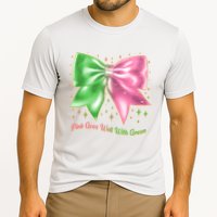 Cute Pink Goes Well With Green Ribbon Bow Performance Shirt