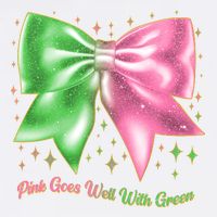 Cute Pink Goes Well With Green Ribbon Bow Tall T-Shirt