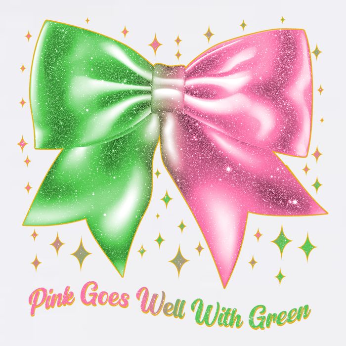 Cute Pink Goes Well With Green Ribbon Bow Tall T-Shirt