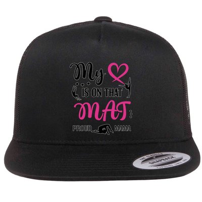 Cute Proud Gymnastics Mama Gymnastics Mom Flatbill Hat