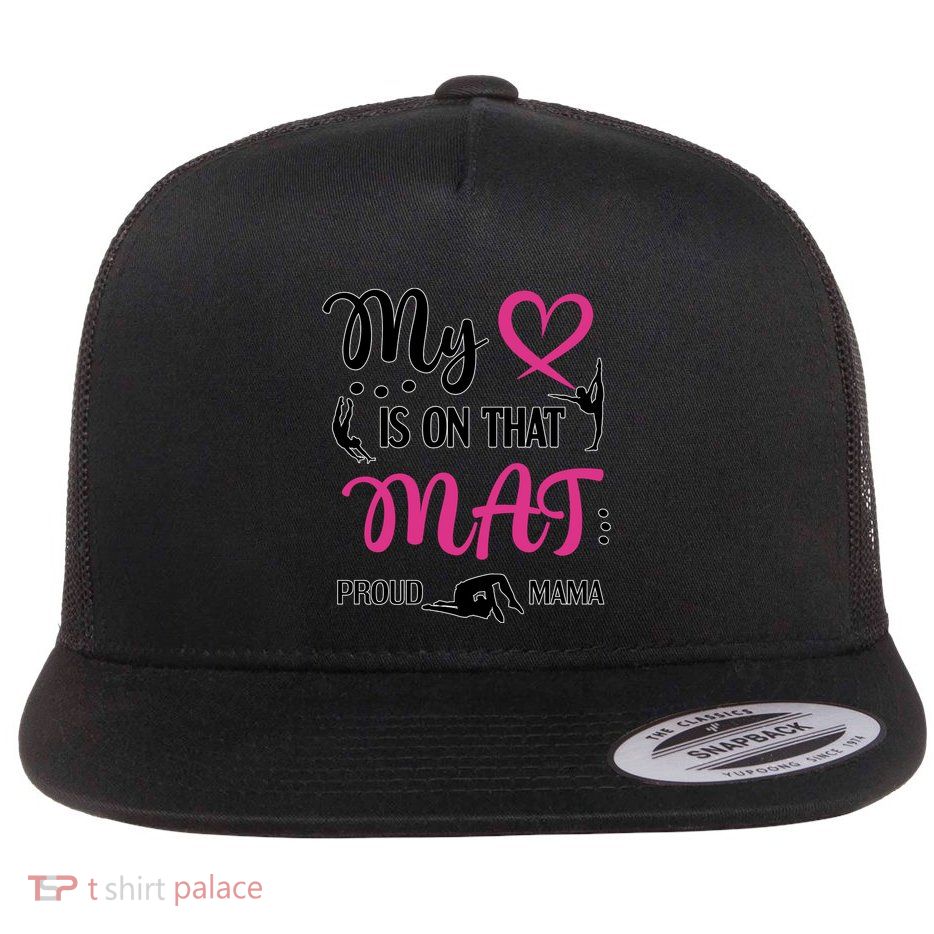 Cute Proud Gymnastics Mama Gymnastics Mom Flatbill Hat