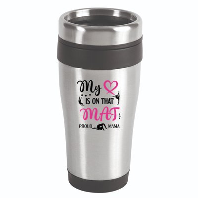 Cute Proud Gymnastics Mama Gymnastics Mom 16oz Travel Tumbler