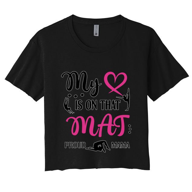 Cute Proud Gymnastics Mama Gymnastics Mom Crop Top