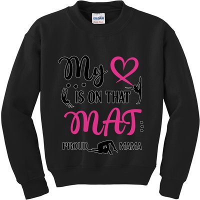 Cute Proud Gymnastics Mama Gymnastics Mom Kids Sweatshirt