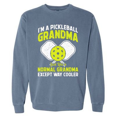 Cool Pickleball Grandma Art For Mom Pickleball Player Garment-Dyed Sweatshirt