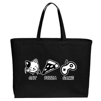 Cat Pizza Game Gift Cotton Canvas Jumbo Tote