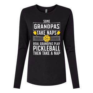 Cool Pickleball Grandpa Paddle Sport Pickleball Player Womens Cotton Relaxed Long Sleeve T-Shirt