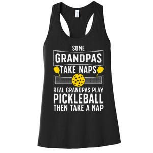 Cool Pickleball Grandpa Paddle Sport Pickleball Player Women's Racerback Tank