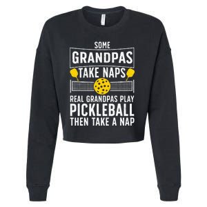 Cool Pickleball Grandpa Paddle Sport Pickleball Player Cropped Pullover Crew