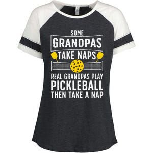 Cool Pickleball Grandpa Paddle Sport Pickleball Player Enza Ladies Jersey Colorblock Tee