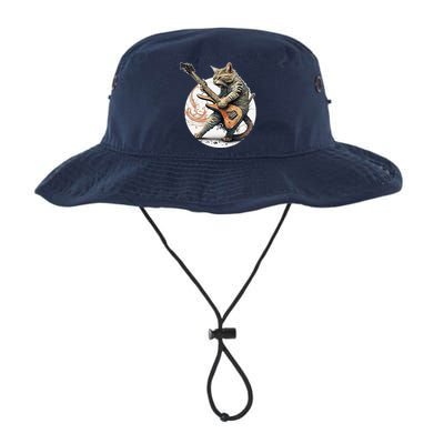 Cat Playing Guitar Rock Cat Heavy Metal Cat Music Cat Legacy Cool Fit Booney Bucket Hat