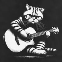 Cat Playing Guitar Acoustic Guitar 11oz C Handle Ceramic Mug