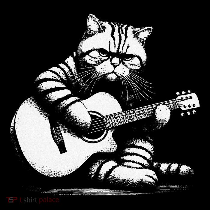 Cat Playing Guitar Acoustic Guitar Baby Bodysuit