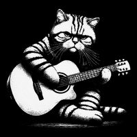 Cat Playing Guitar Acoustic Guitar Zip Tote Bag