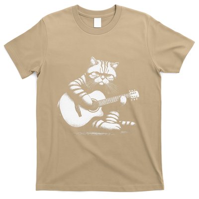 Cat Playing Guitar Acoustic Guitar T-Shirt